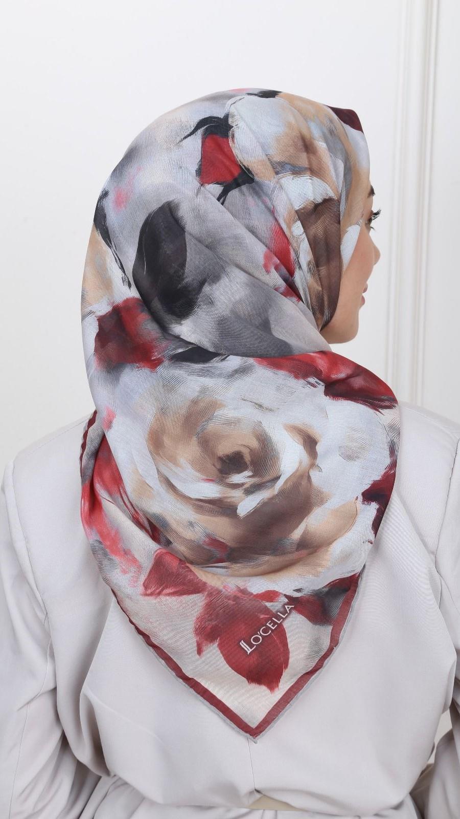 Locella Pamuk Vual Eşarp Bordo-1