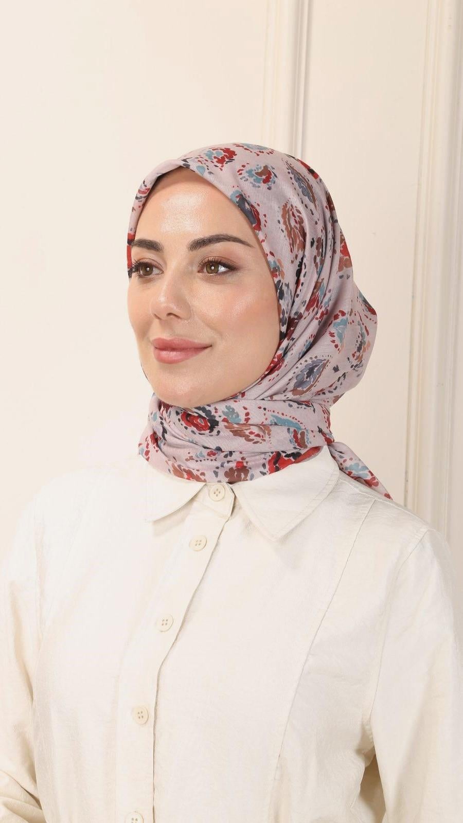Locella Pamuk Vual Eşarp Kırmızı-4
