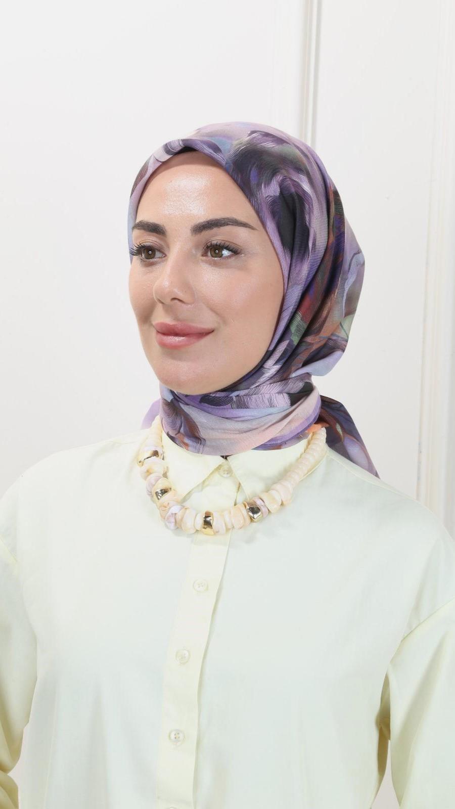 Locella Pamuk Vual Eşarp Mor-4