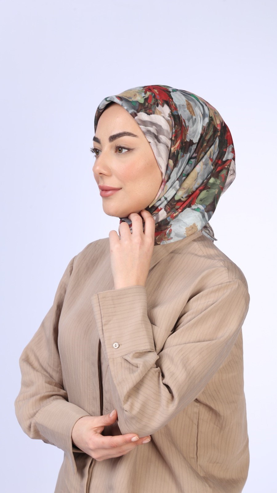 Locella Pamuk Vual Eşarp Kahve
