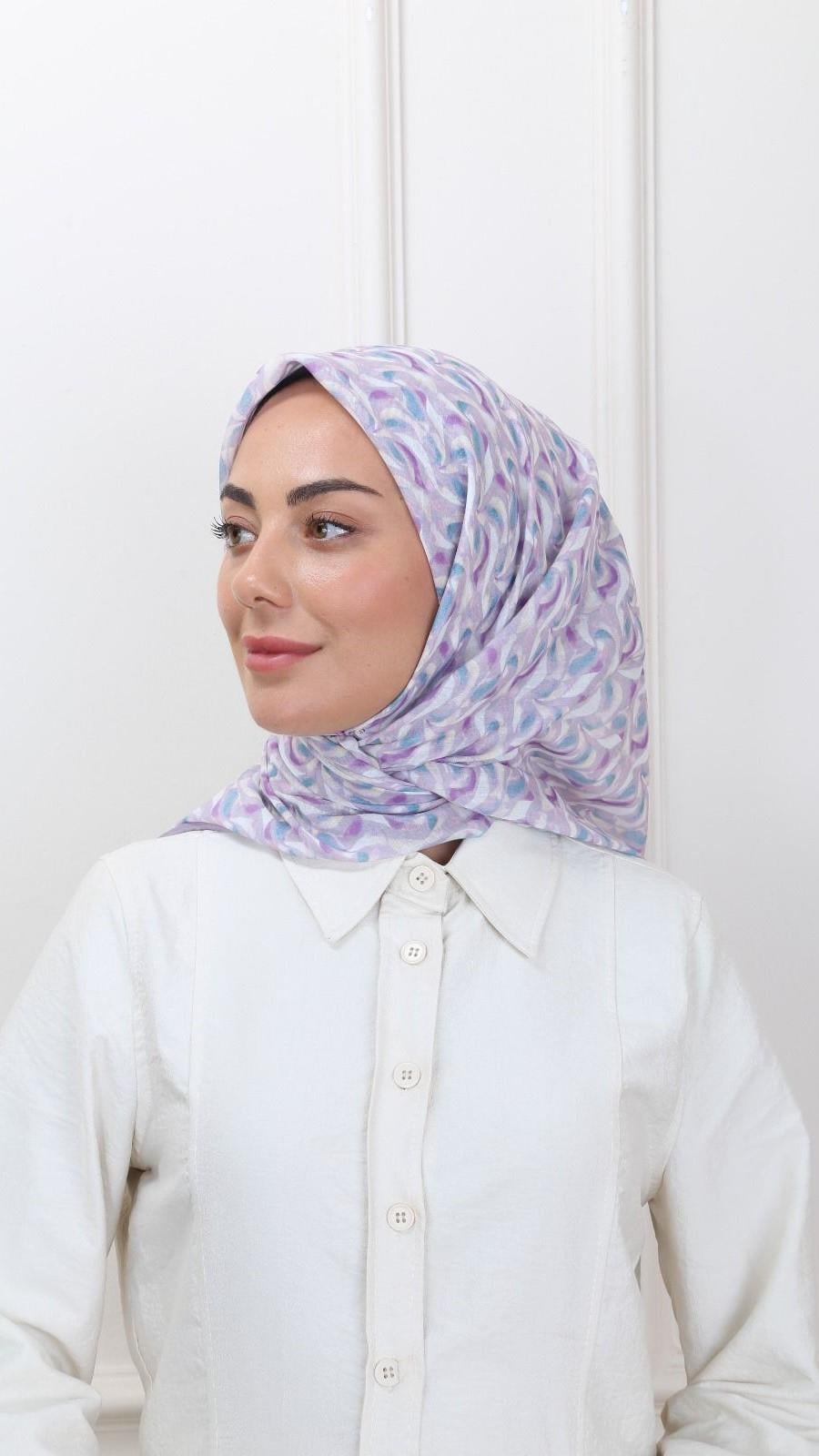 Locella Pamuk Vual Eşarp Lila-8