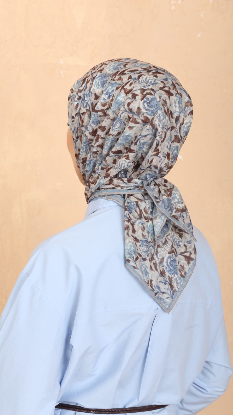 Locella Pamuk Vual Eşarp Mavi