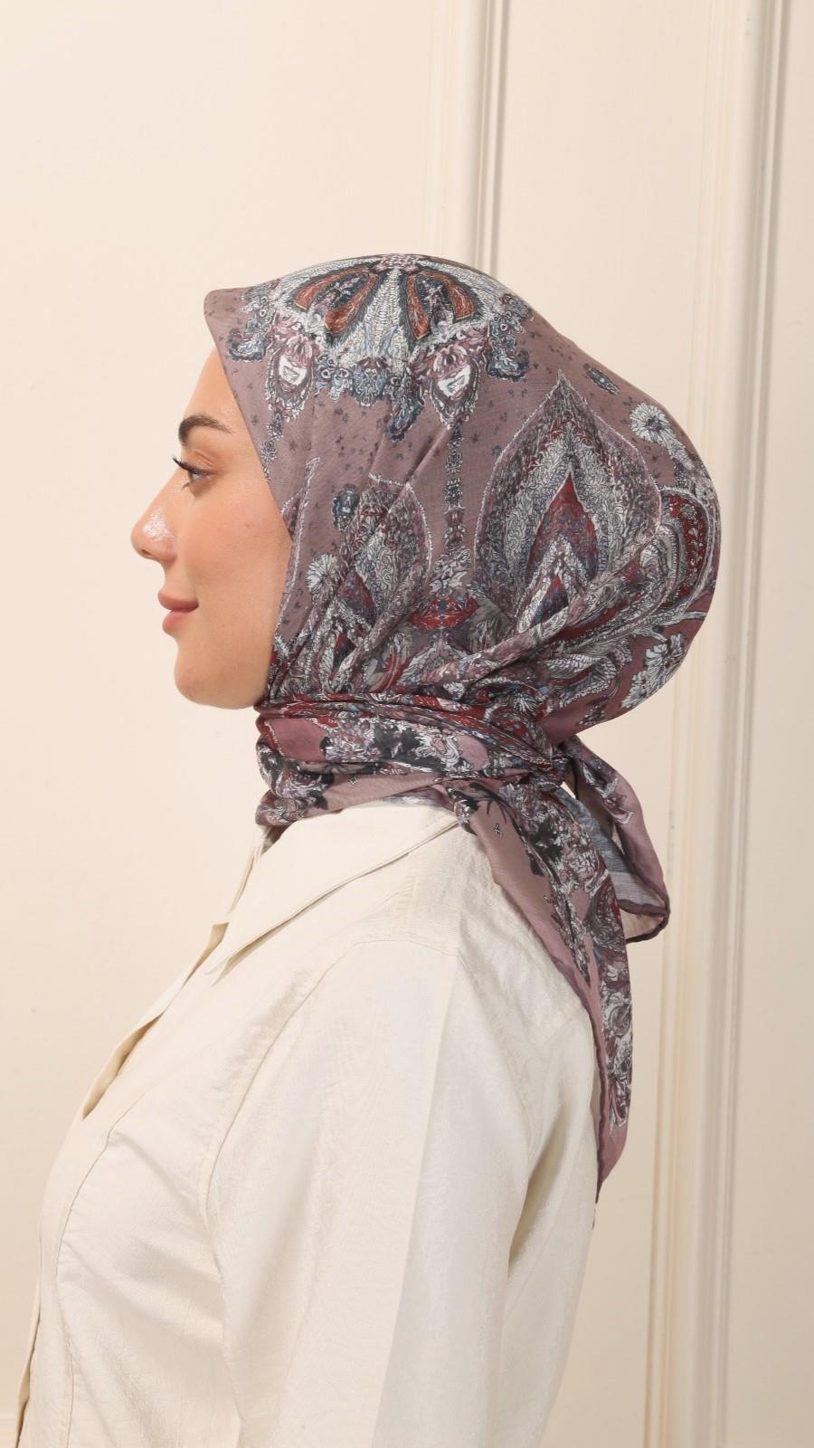 Locella Pamuk Vual Eşarp Gül Kurusu-9