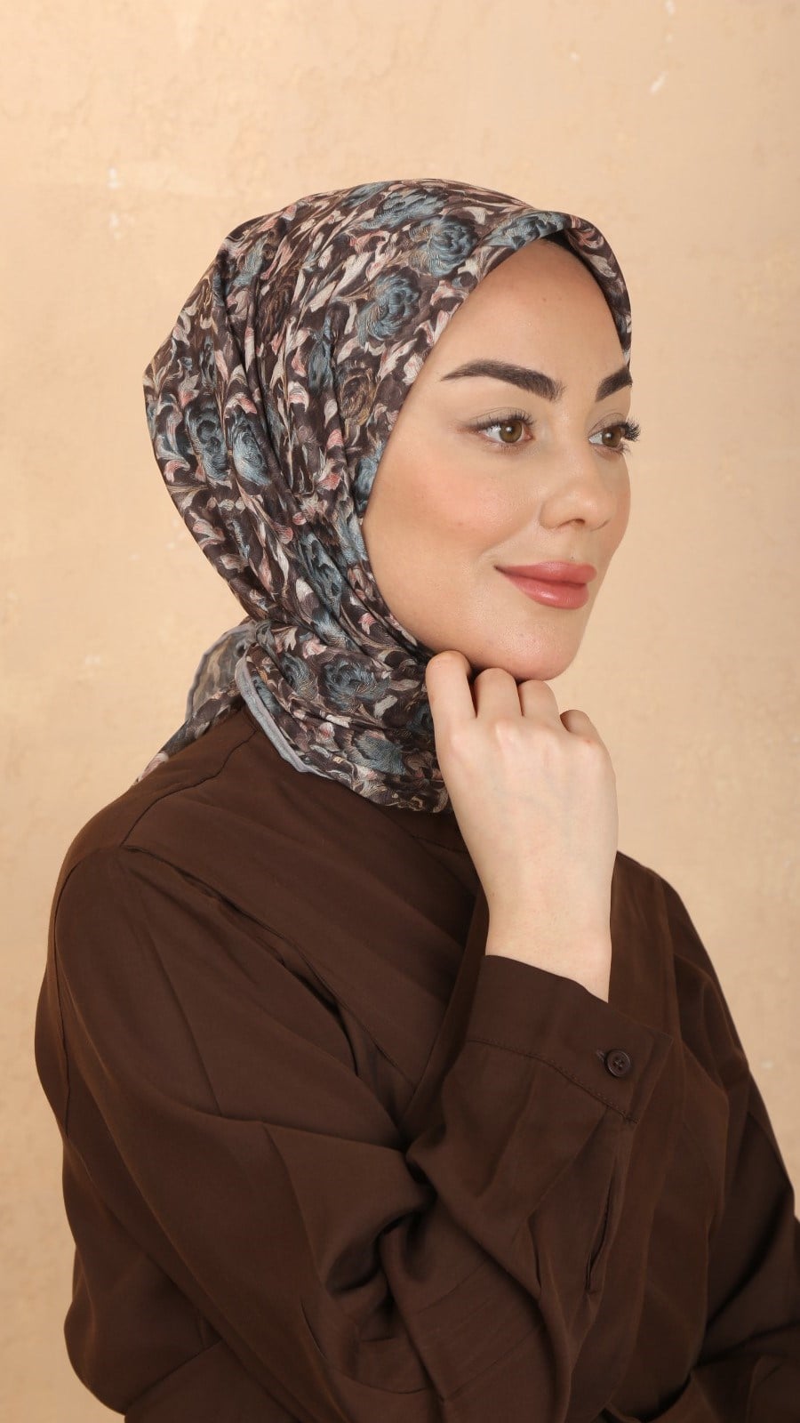 Locella Pamuk Vual Eşarp Kahve