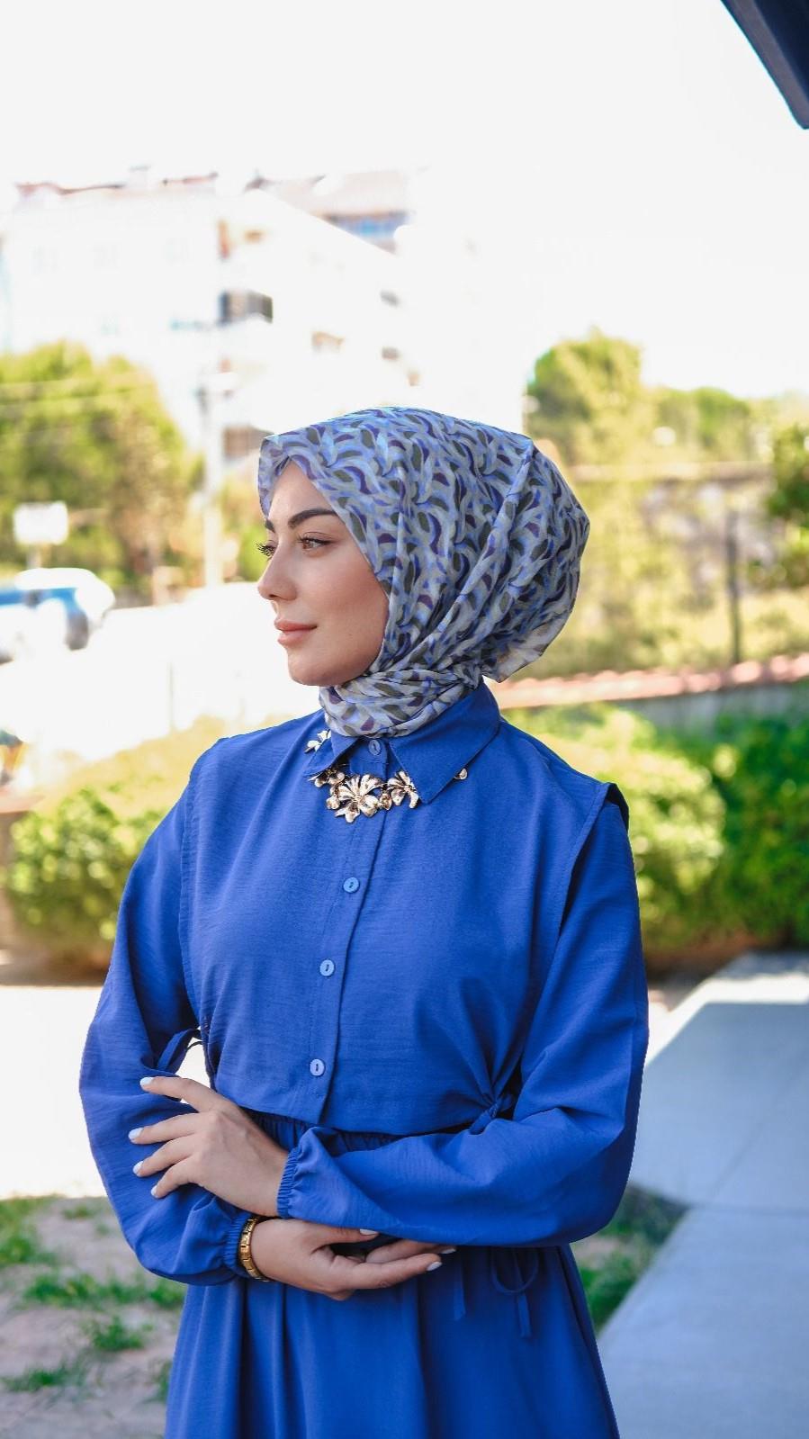 Locella Pamuk Vual Eşarp Haki Yeşili-12