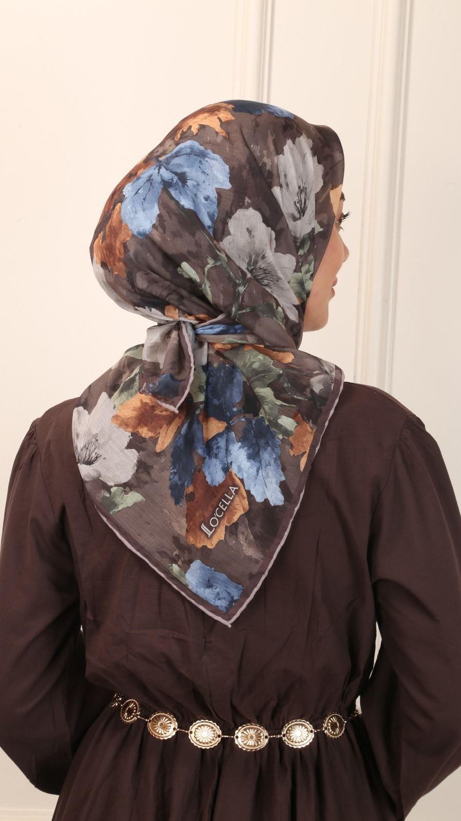 Locella Pamuk Vual Eşarp Kahve-10