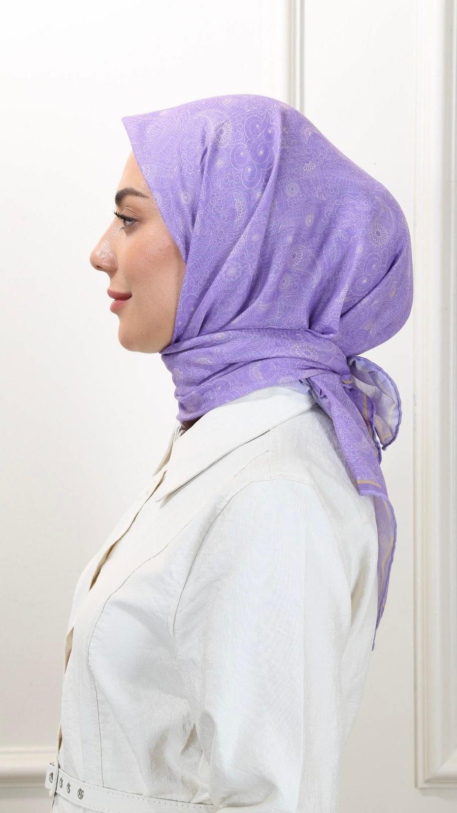 Locella Pamuk Vual Eşarp Canlı Lila-13