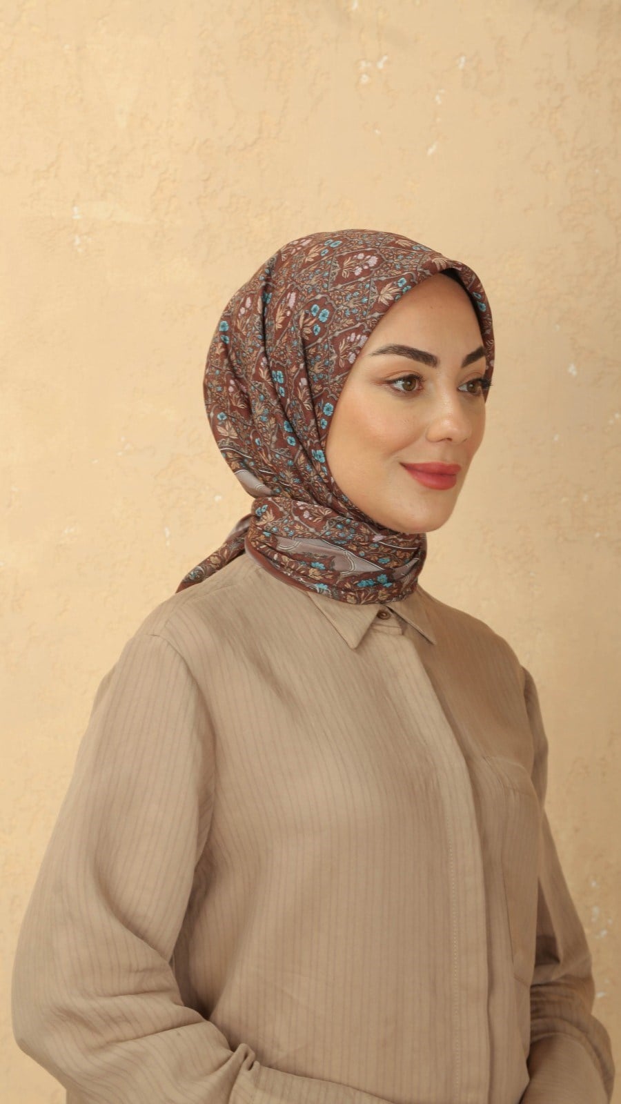 Locella Pamuk Vual Eşarp Kahve