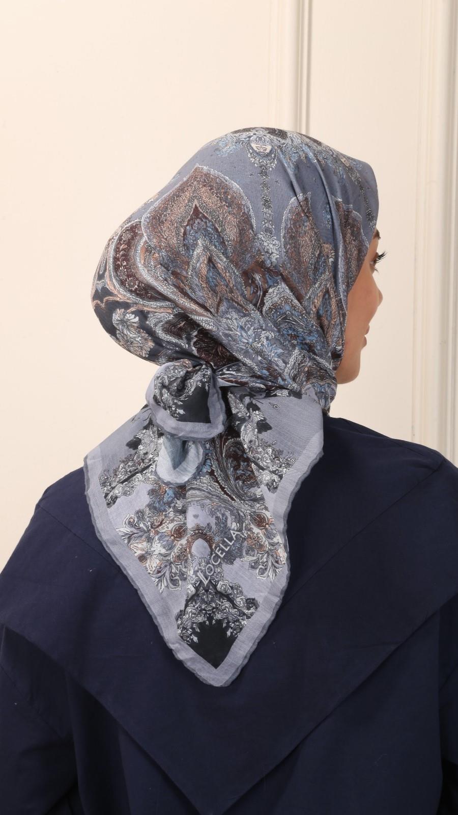 Locella Pamuk Vual Eşarp Gri-2
