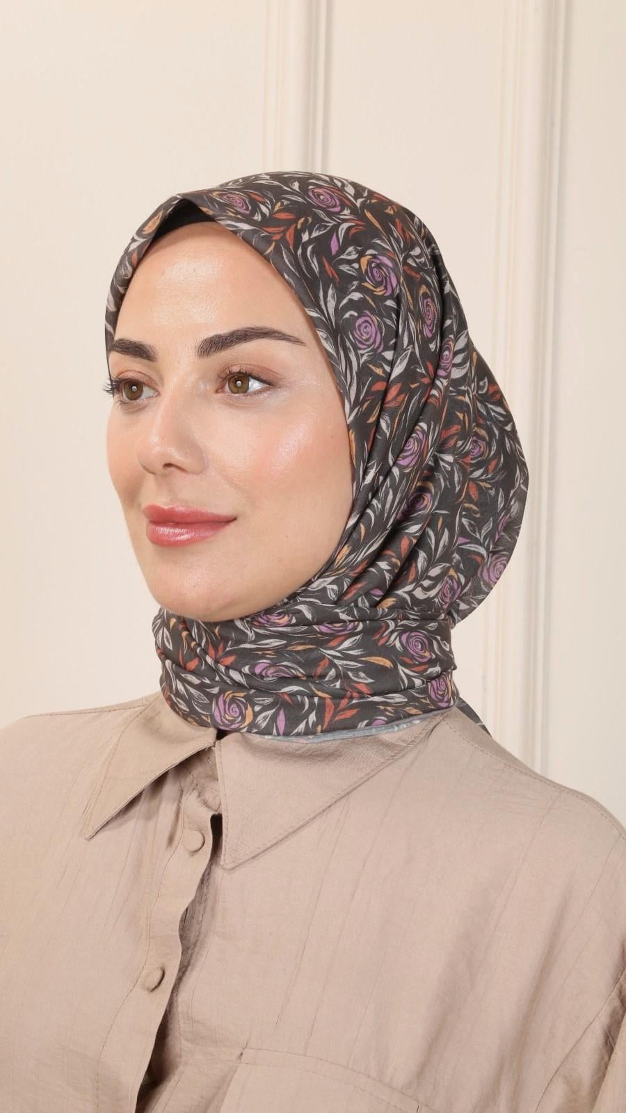 Locella Pamuk Vual Eşarp Haki Yeşili-2