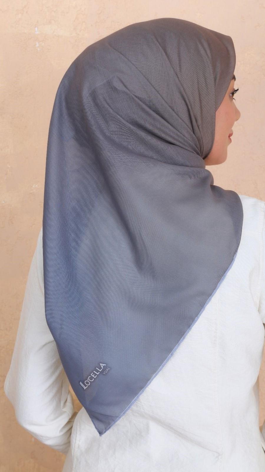 Locella Pamuk Vual Eşarp Gri Karamel-4