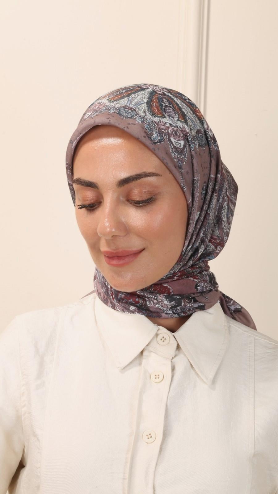 Locella Pamuk Vual Eşarp Gül Kurusu-9