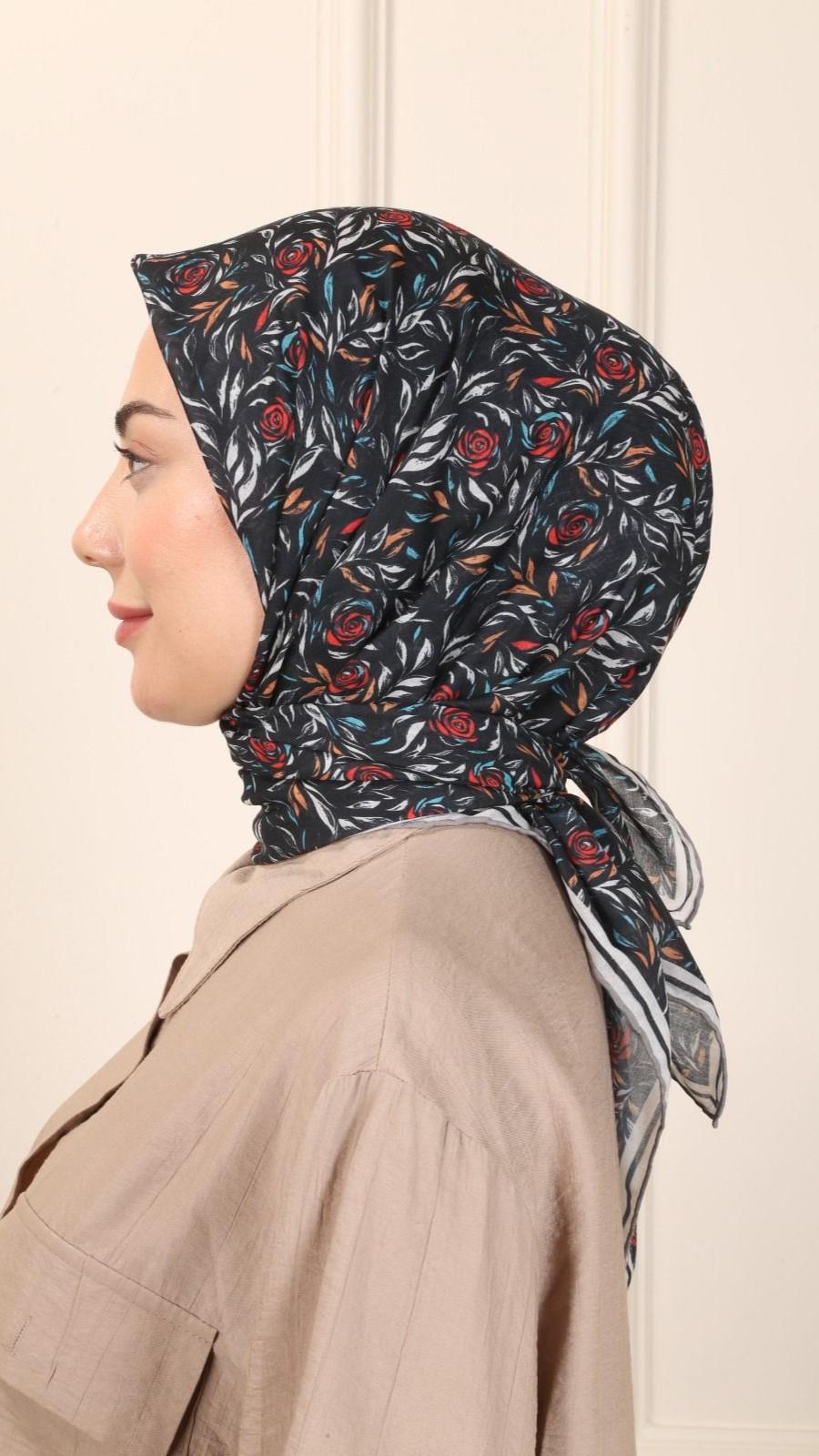Locella Pamuk Vual Eşarp Siyah-3