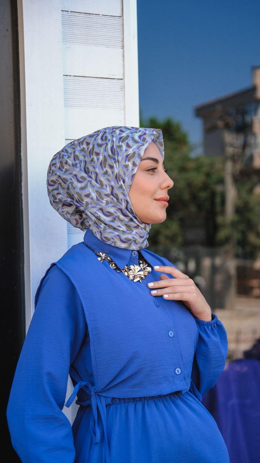 Locella Pamuk Vual Eşarp Haki Yeşili-12