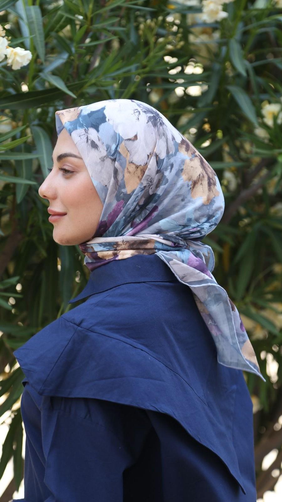 Locella Pamuk Vual Eşarp Füme-3