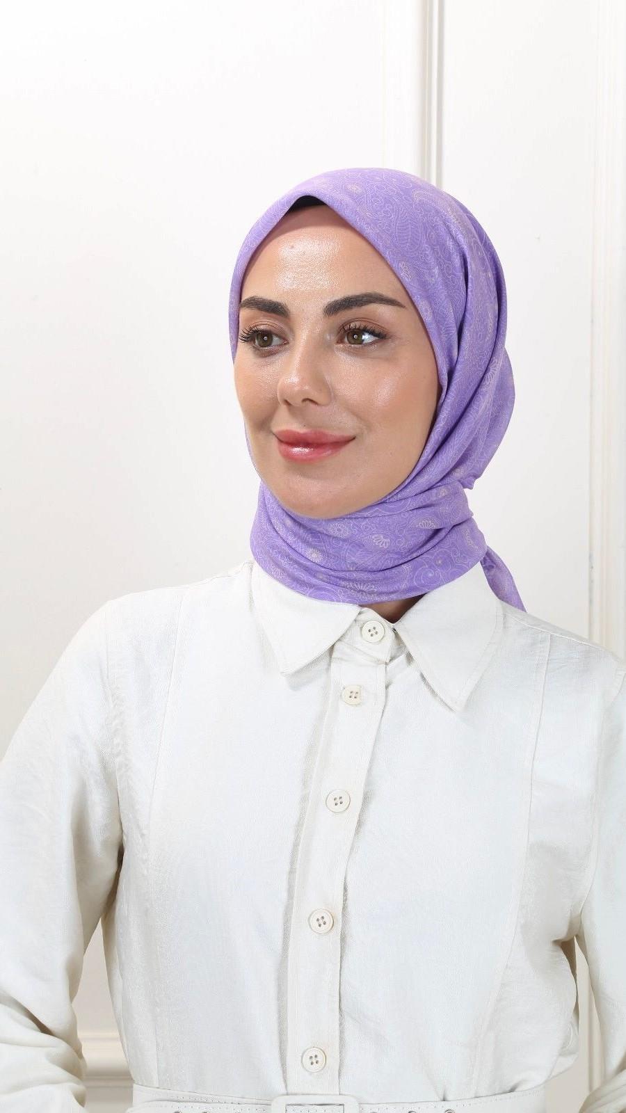 Locella Pamuk Vual Eşarp Canlı Lila-13