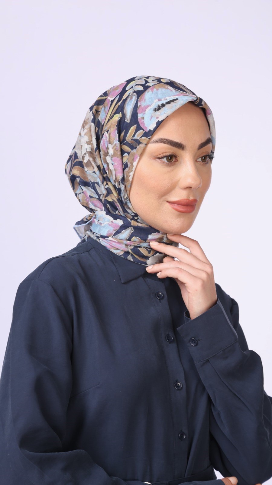 Locella Pamuk Vual Eşarp Lacivert