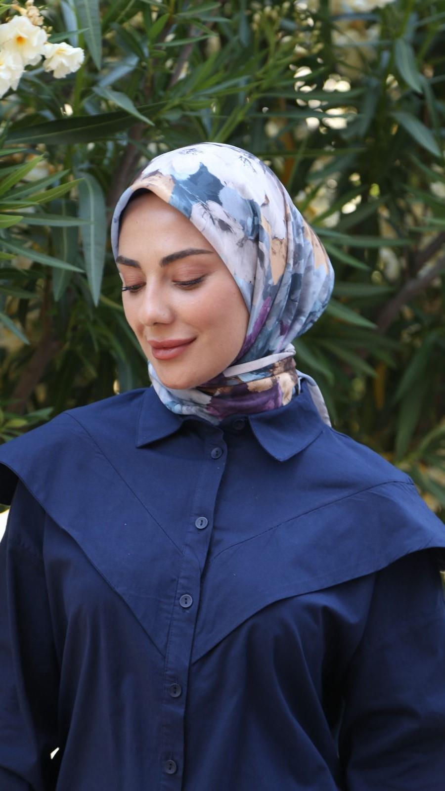 Locella Pamuk Vual Eşarp Füme-3