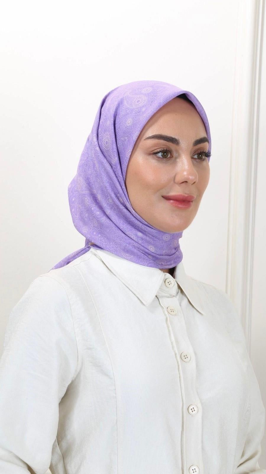 Locella Pamuk Vual Eşarp Canlı Lila-13