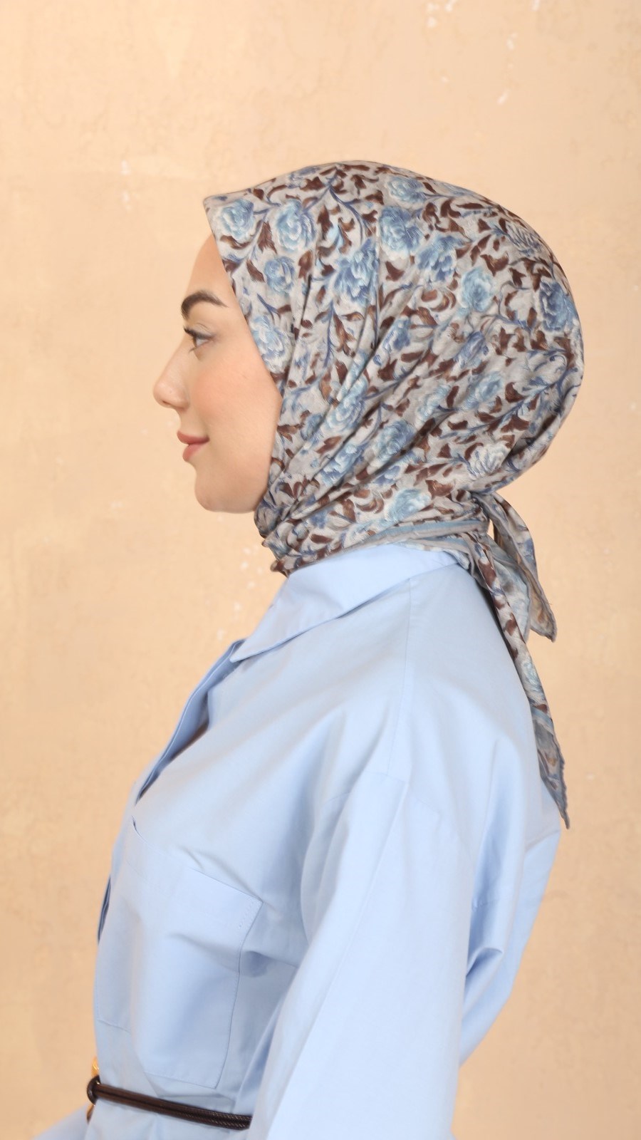 Locella Pamuk Vual Eşarp Mavi