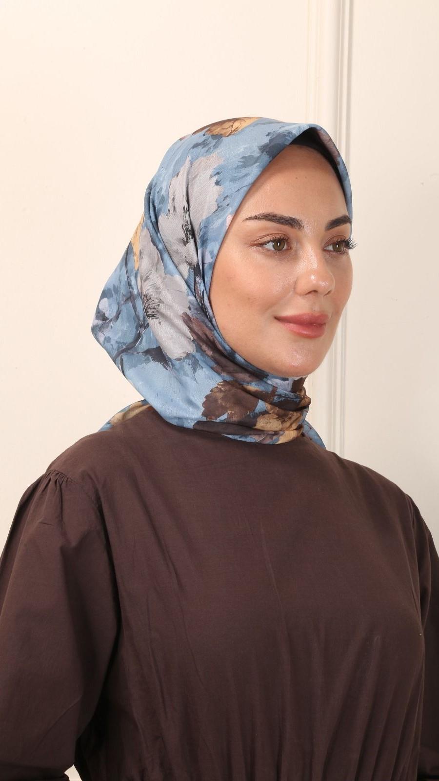 Locella Pamuk Vual Eşarp Mavi-9