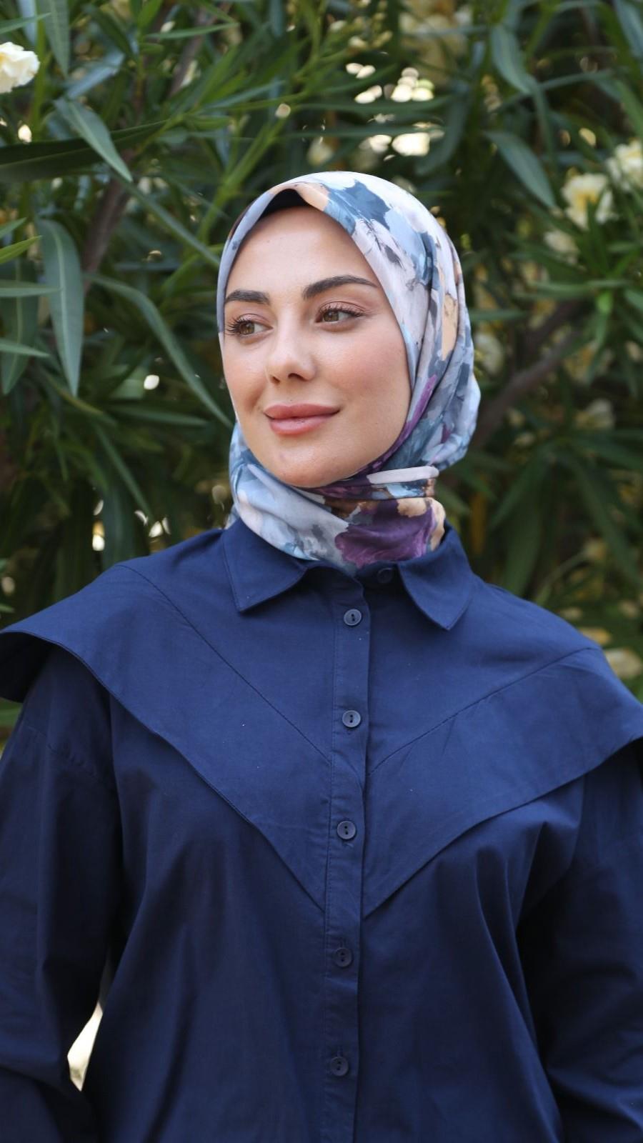 Locella Pamuk Vual Eşarp Füme-3