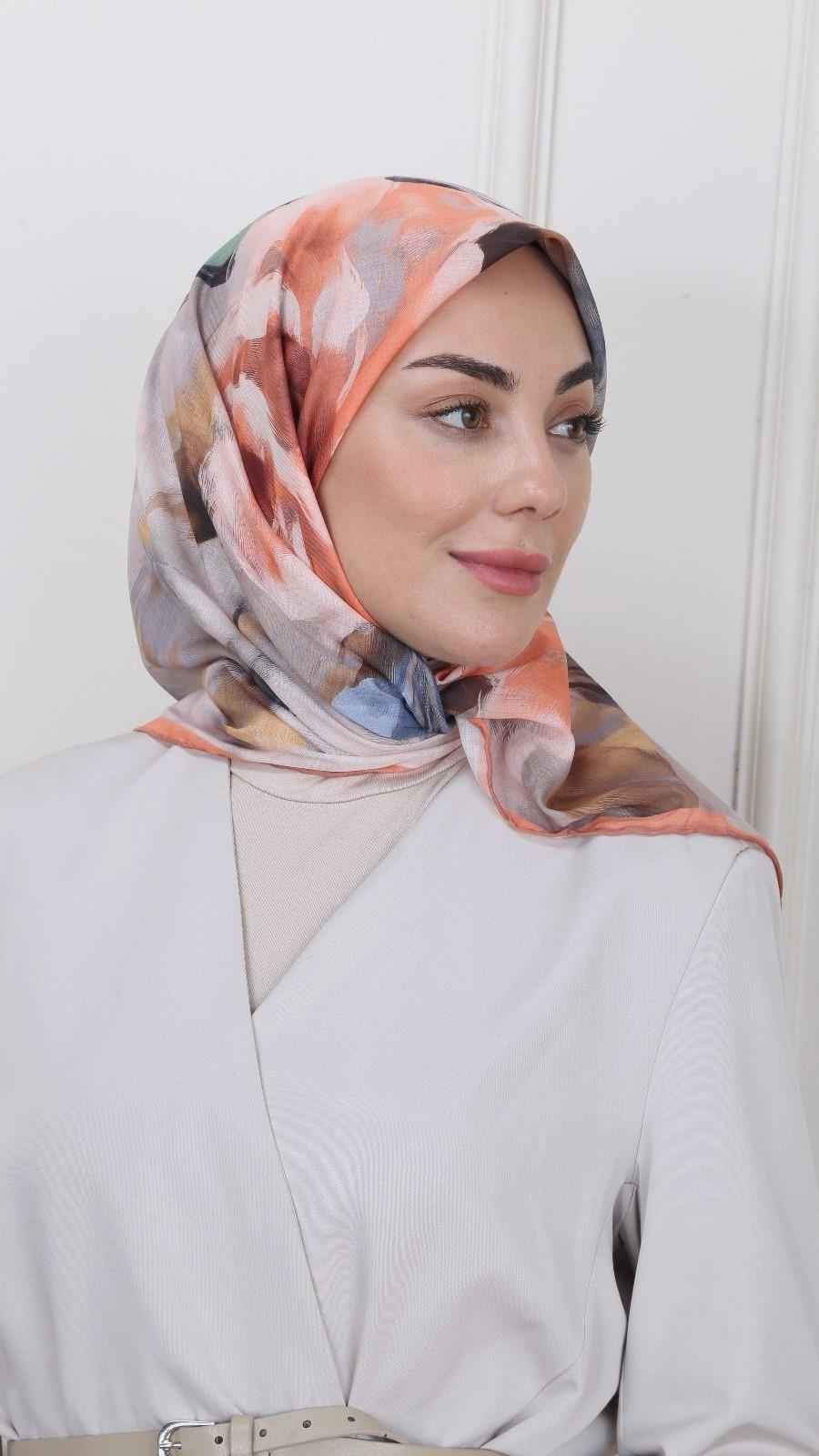 Locella Pamuk Vual Eşarp Turuncu-3