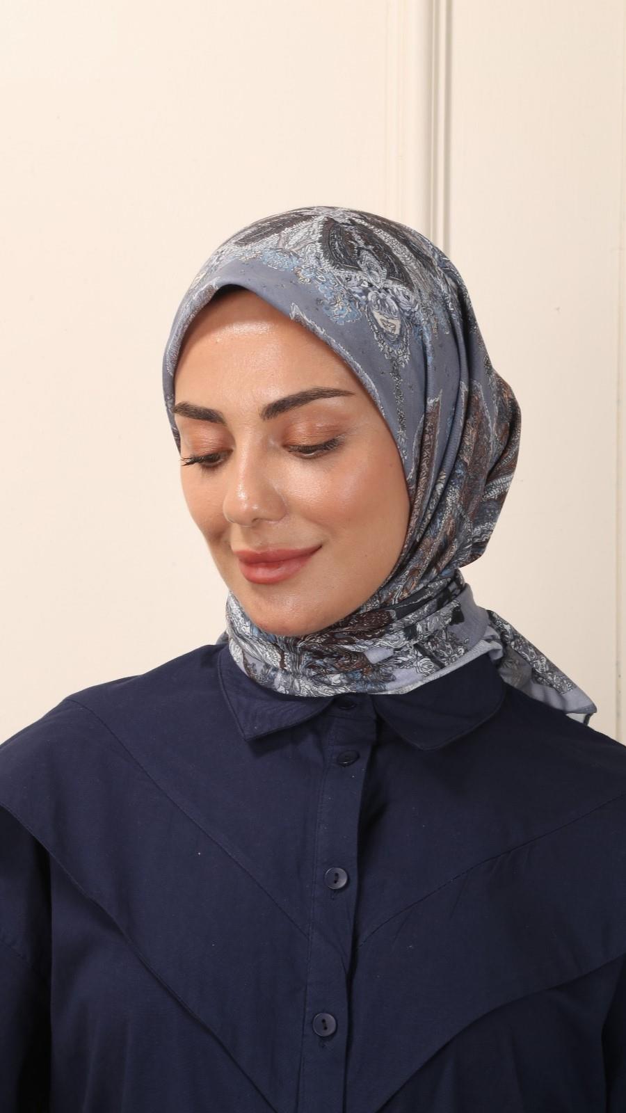 Locella Pamuk Vual Eşarp Gri-2