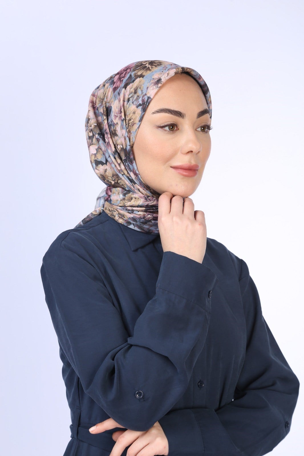 Locella Pamuk Vual Eşarp Mavi