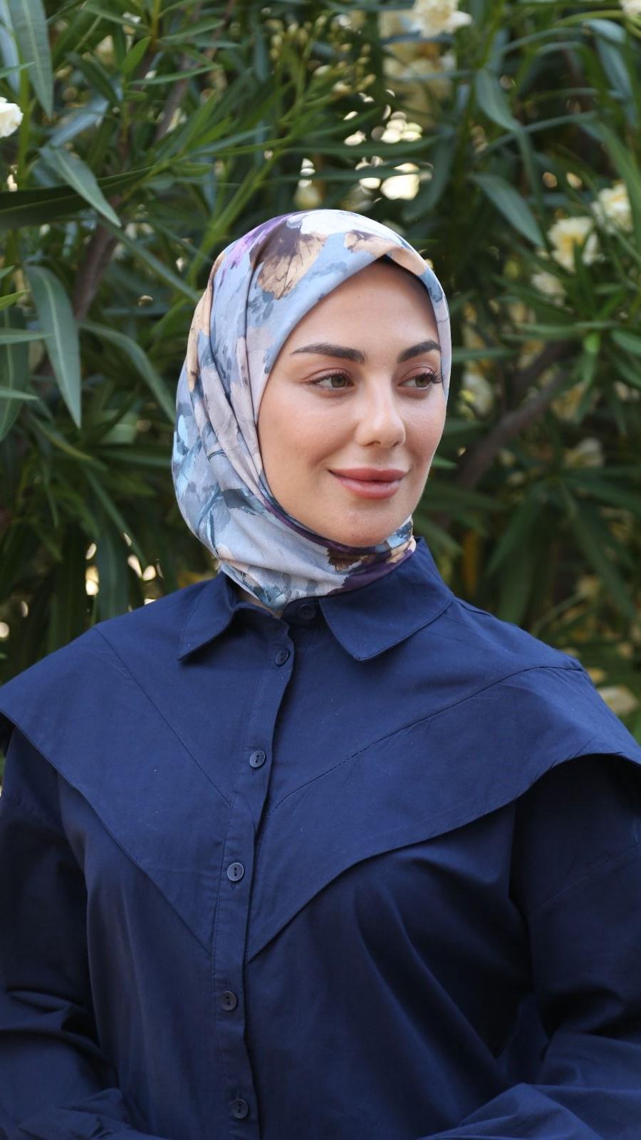 Locella Pamuk Vual Eşarp Füme-3