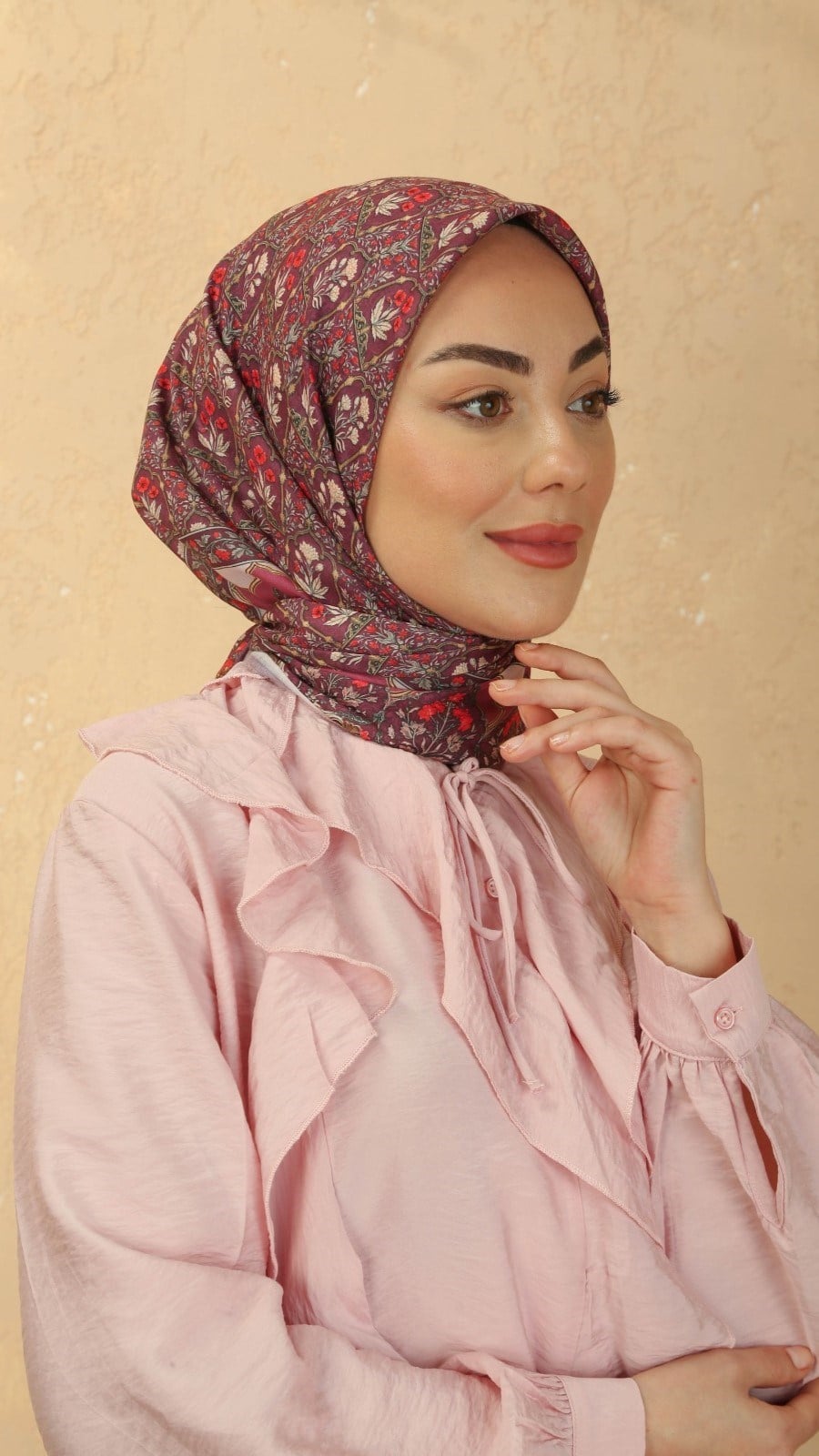 Locella Pamuk Vual Eşarp Vişne