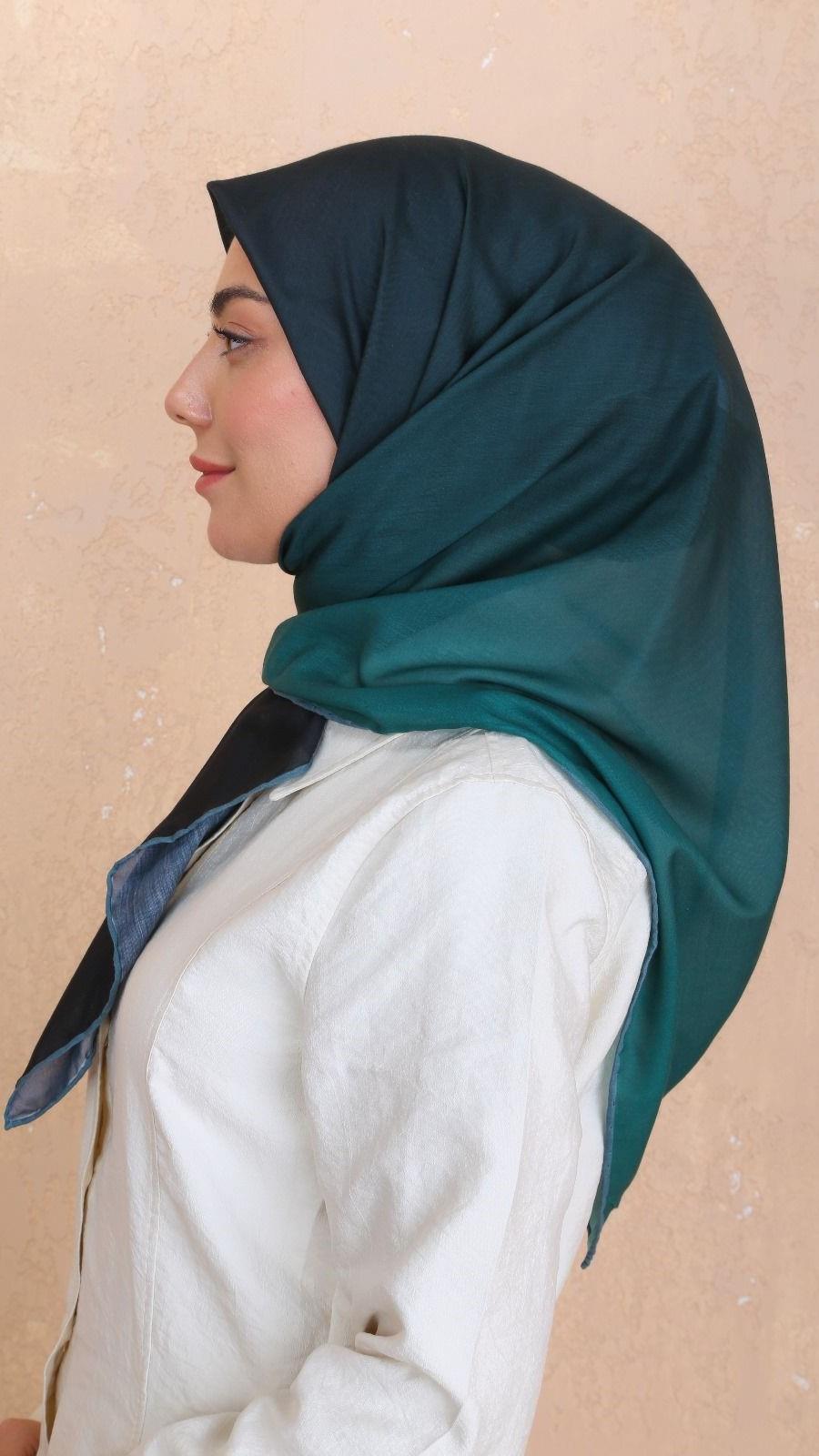 Locella Pamuk Vual Eşarp Siyah Zümrüt-14