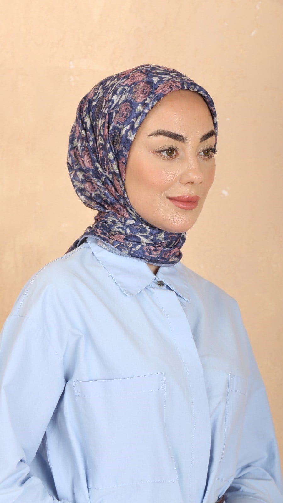 Locella Pamuk Vual Eşarp Lacivert