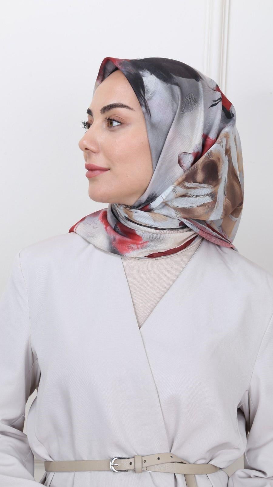 Locella Pamuk Vual Eşarp Bordo-1