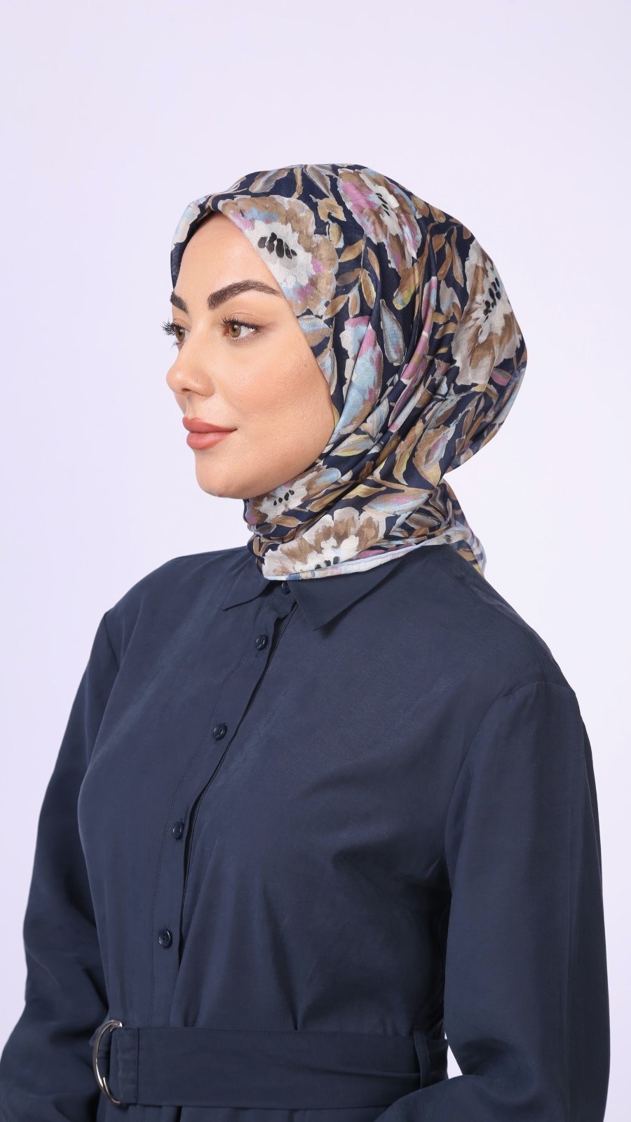 Locella Pamuk Vual Eşarp Lacivert