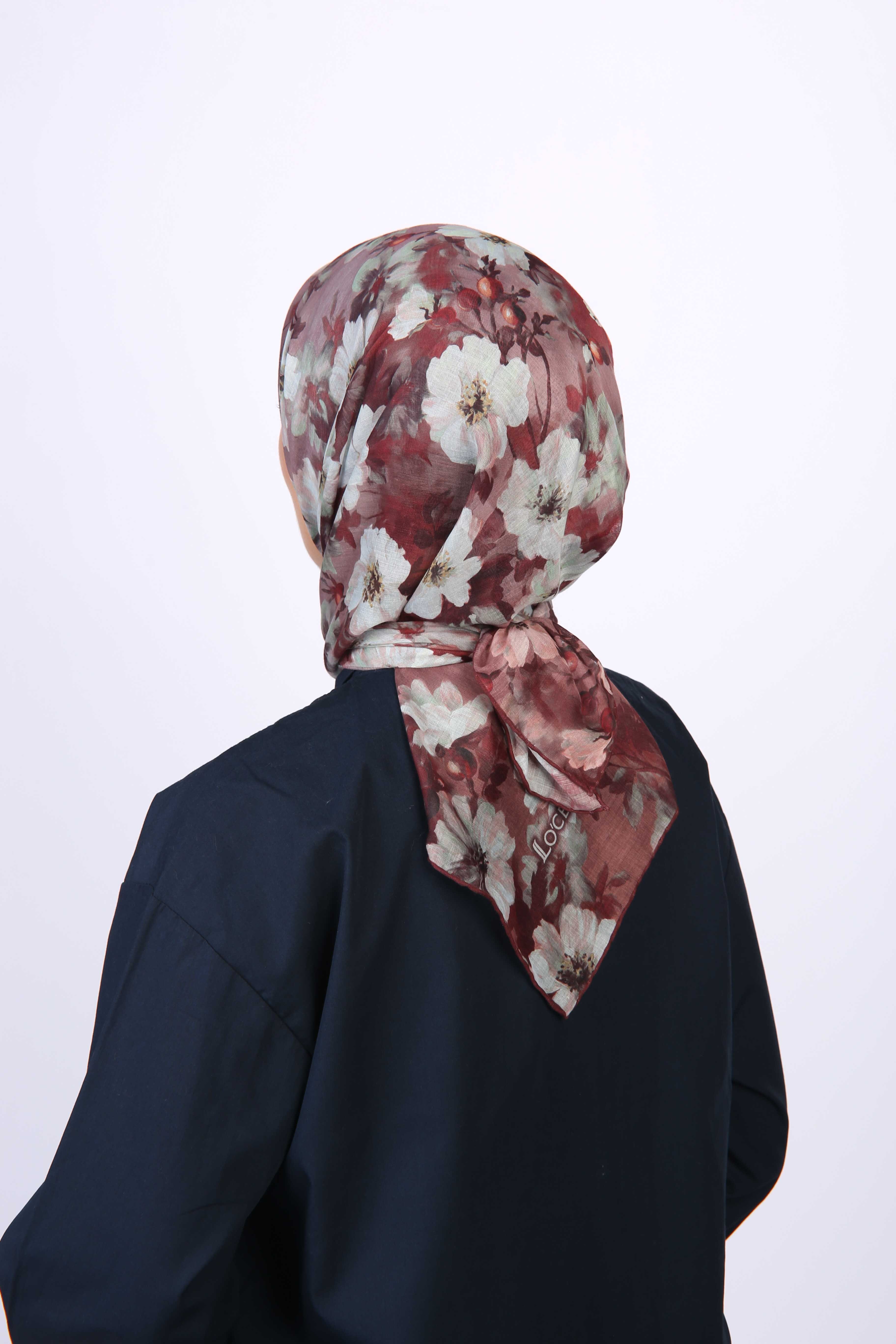 Locella Pamuk Vual Eşarp-Bordo