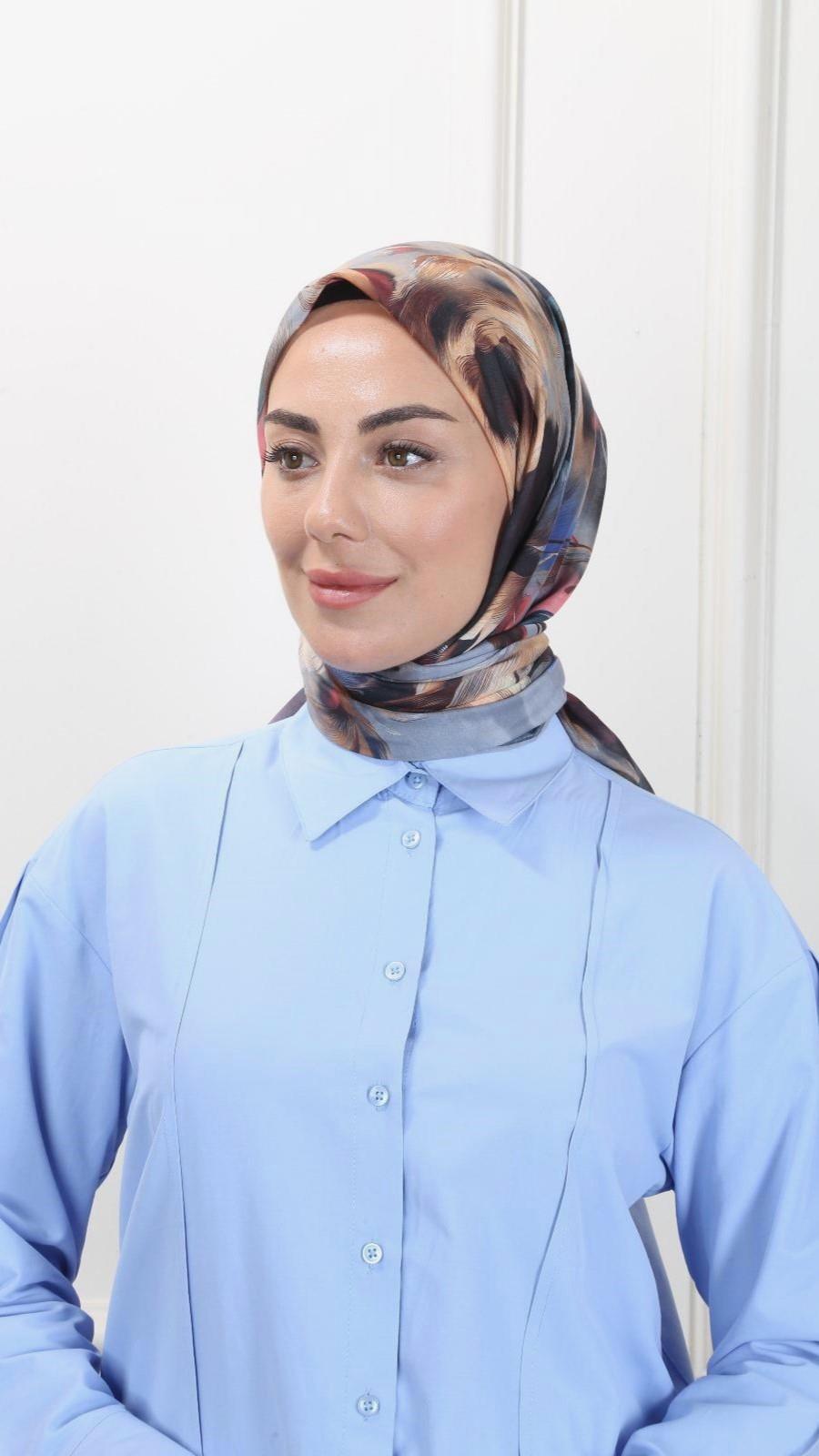 Locella Pamuk Vual Eşarp Siyah Gri-3