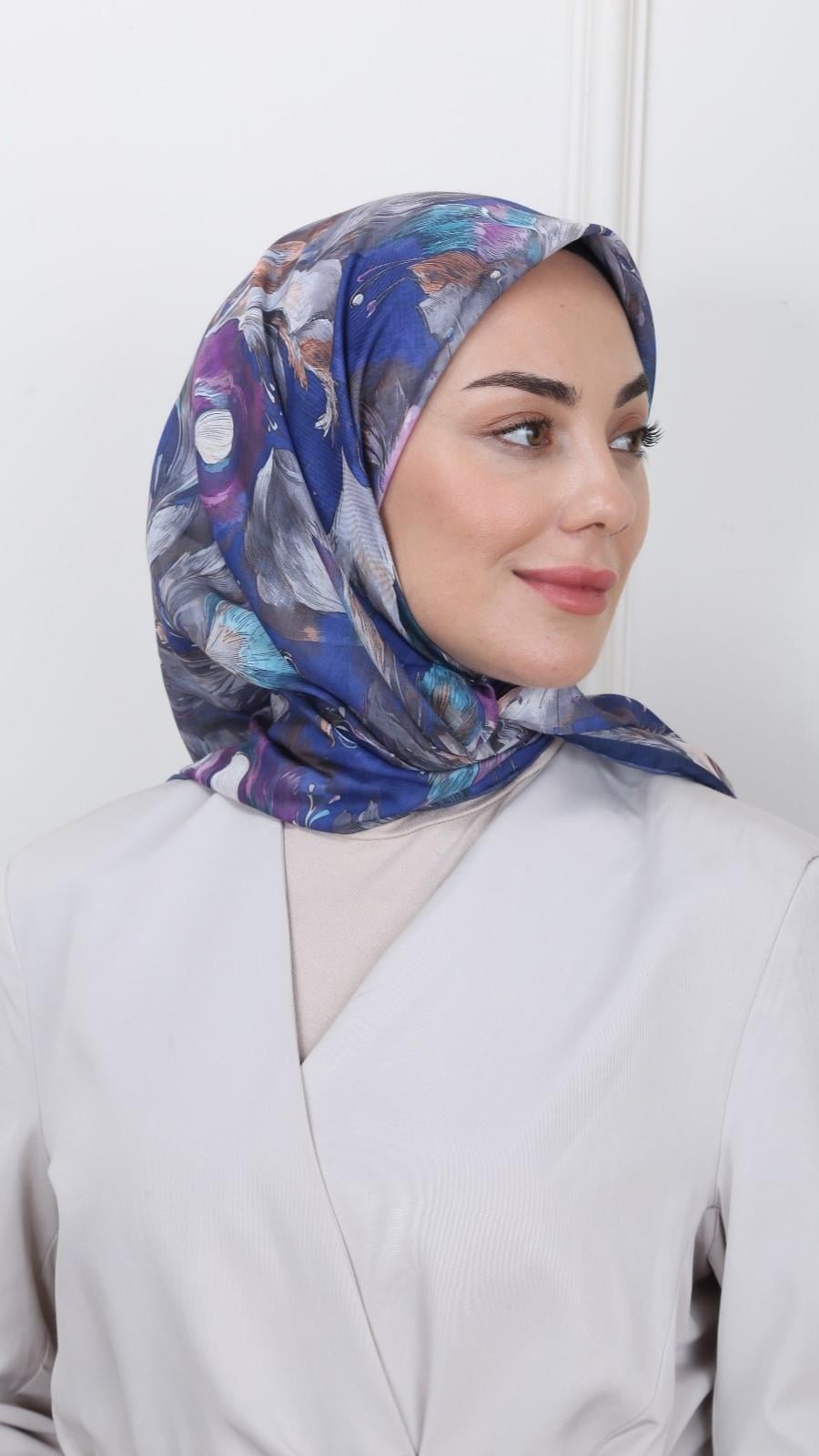 Locella Pamuk Vual Eşarp Lacivert-9