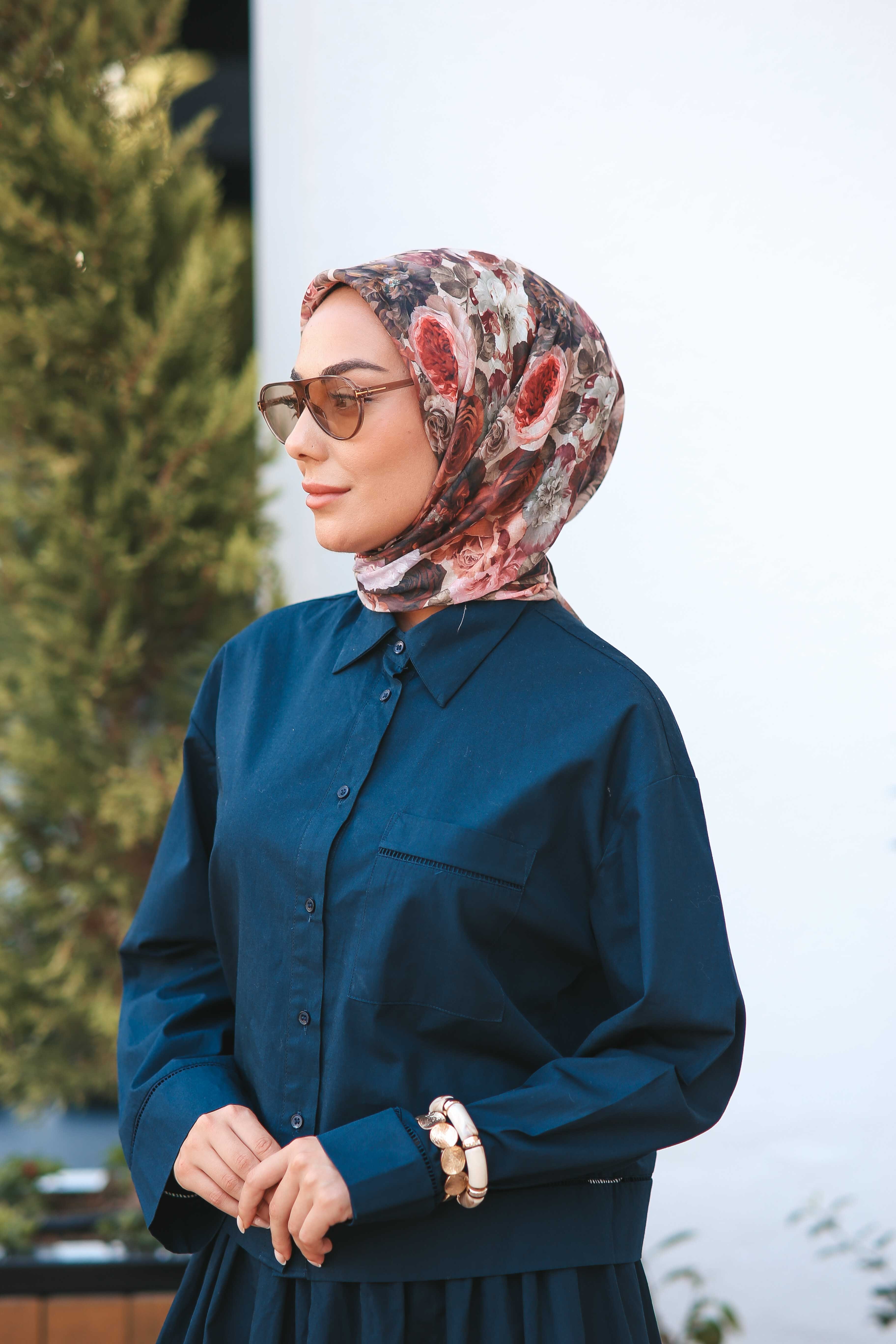 Locella Pamuk Vual Eşarp-Tarçın