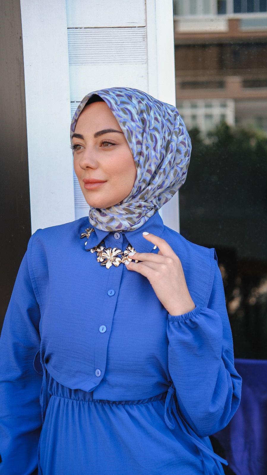 Locella Pamuk Vual Eşarp Haki Yeşili-12