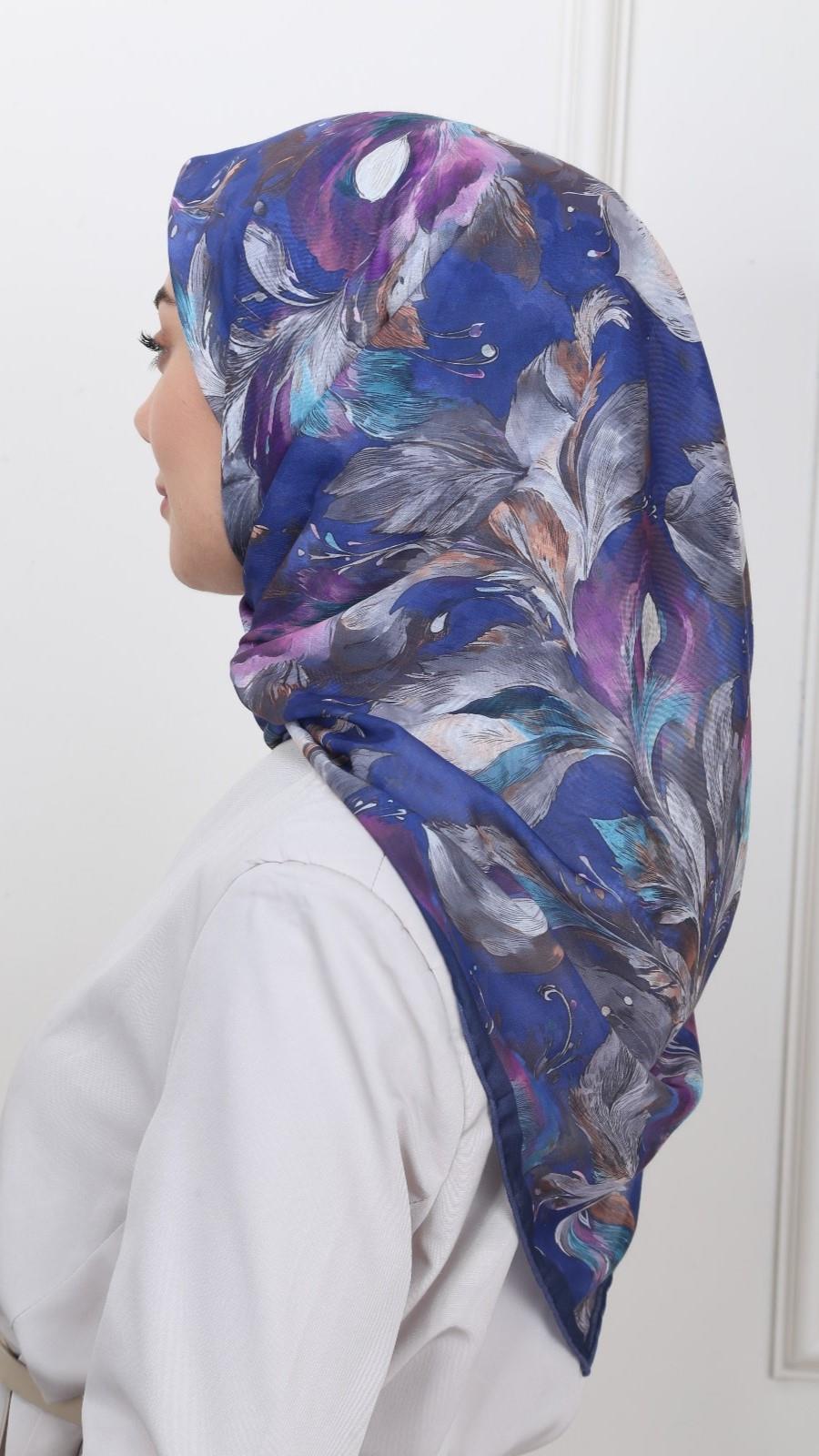 Locella Pamuk Vual Eşarp Lacivert-9