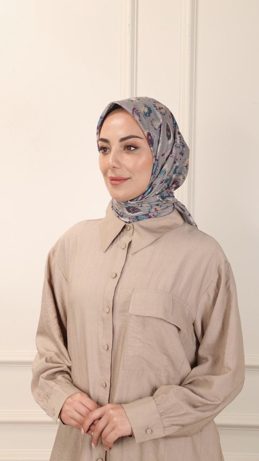 Locella Pamuk Vual Eşarp Vizon-5