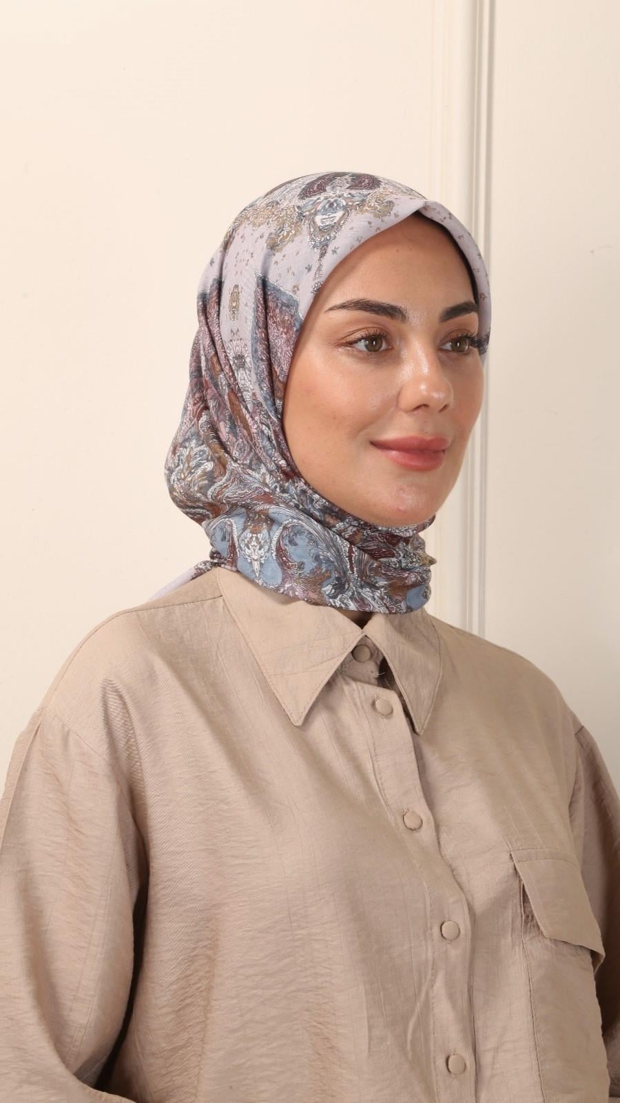 Locella Pamuk Vual Eşarp Vizon-6