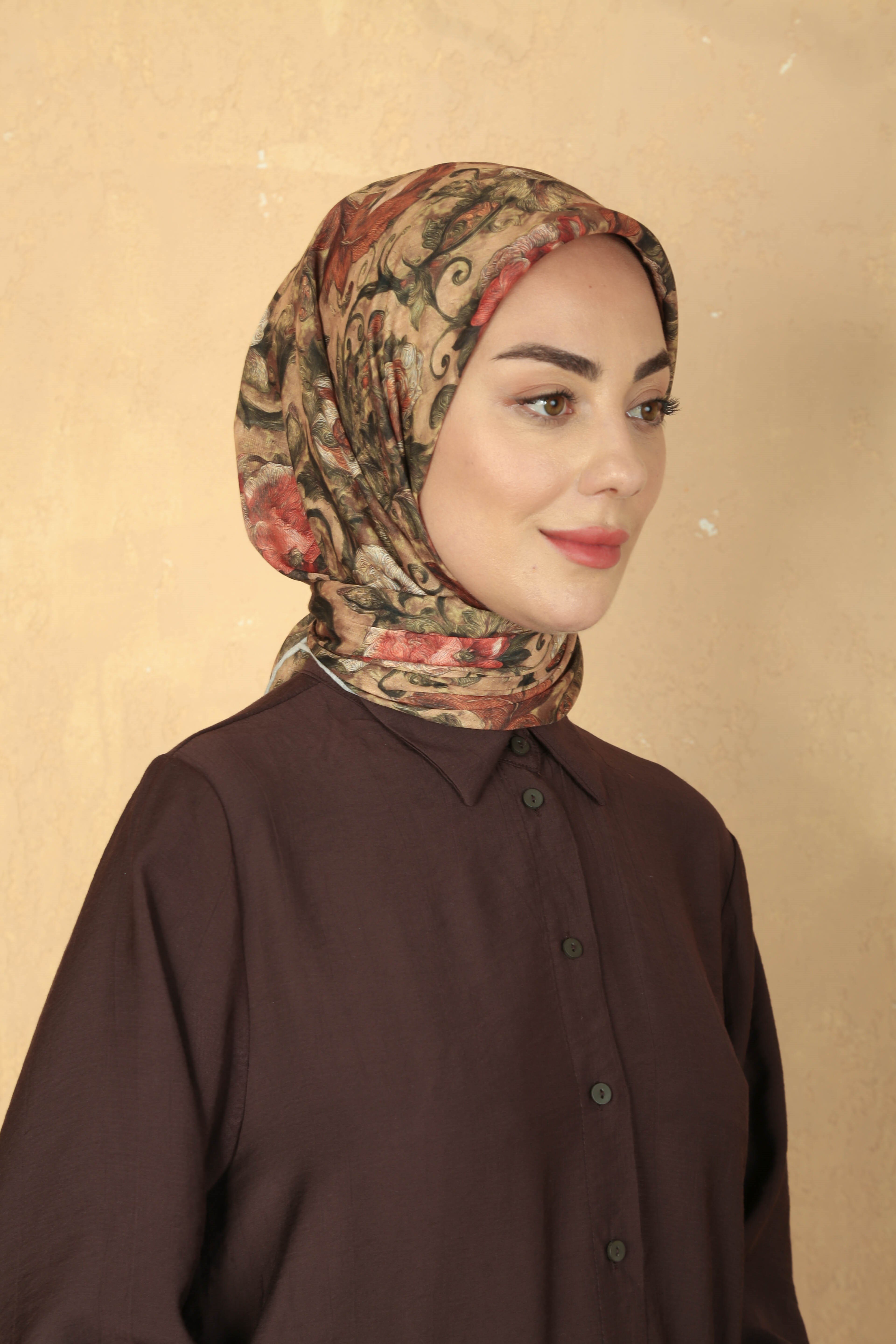 Locella Pamuk Vual Eşarp Taba