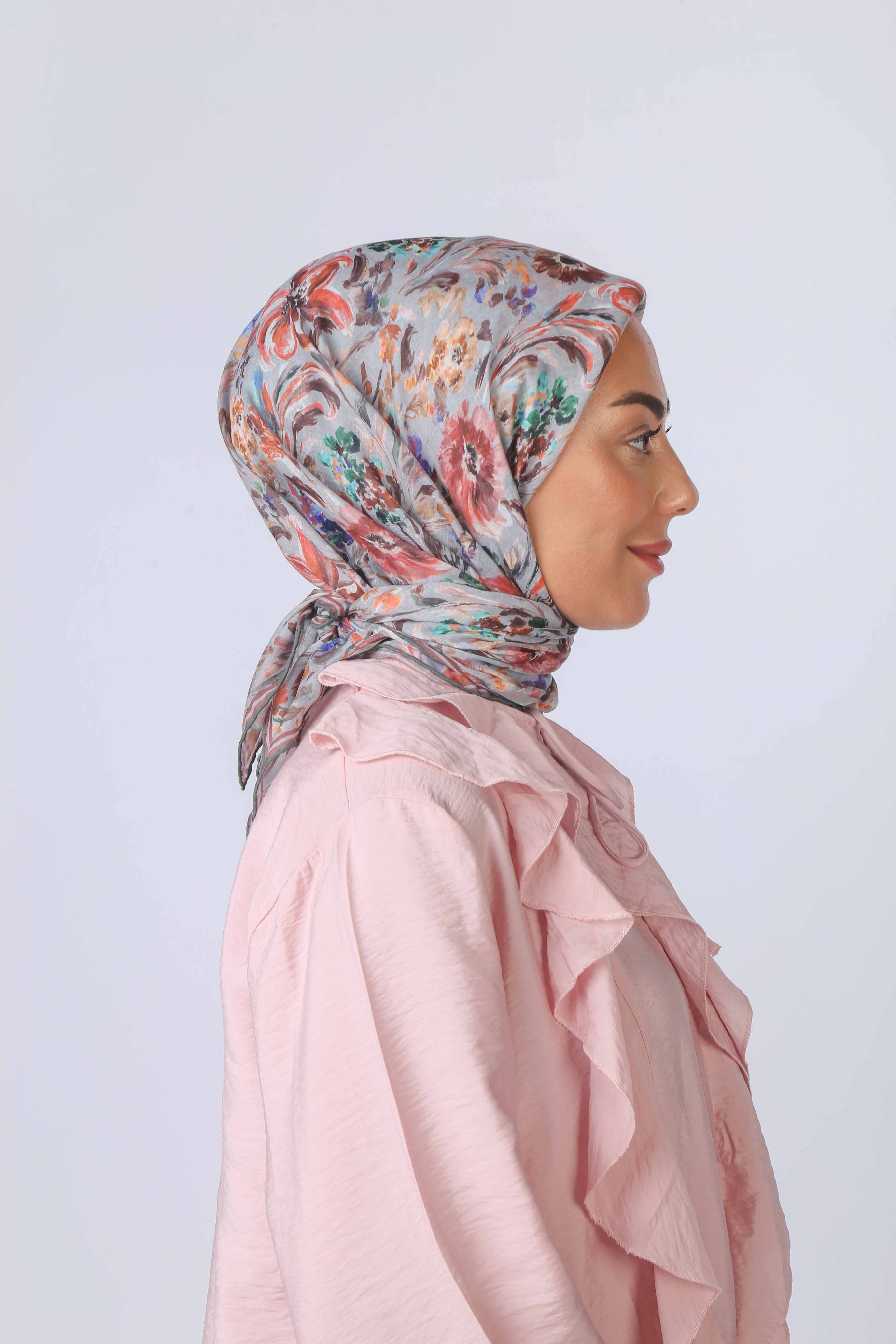 Locella Pamuk Vual Eşarp-Gri