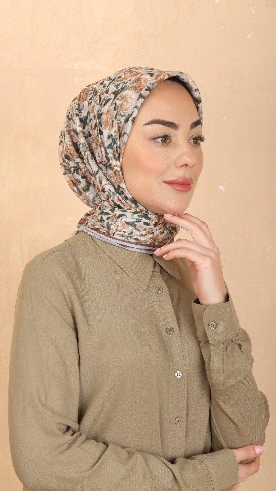 Locella Pamuk Vual Eşarp Camel