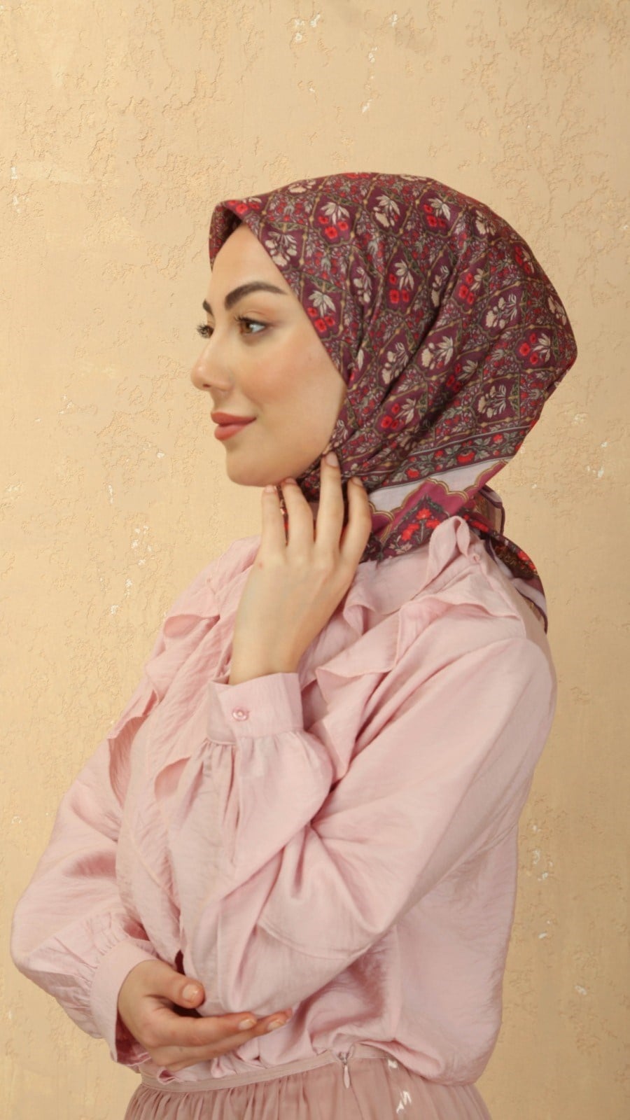 Locella Pamuk Vual Eşarp Vişne