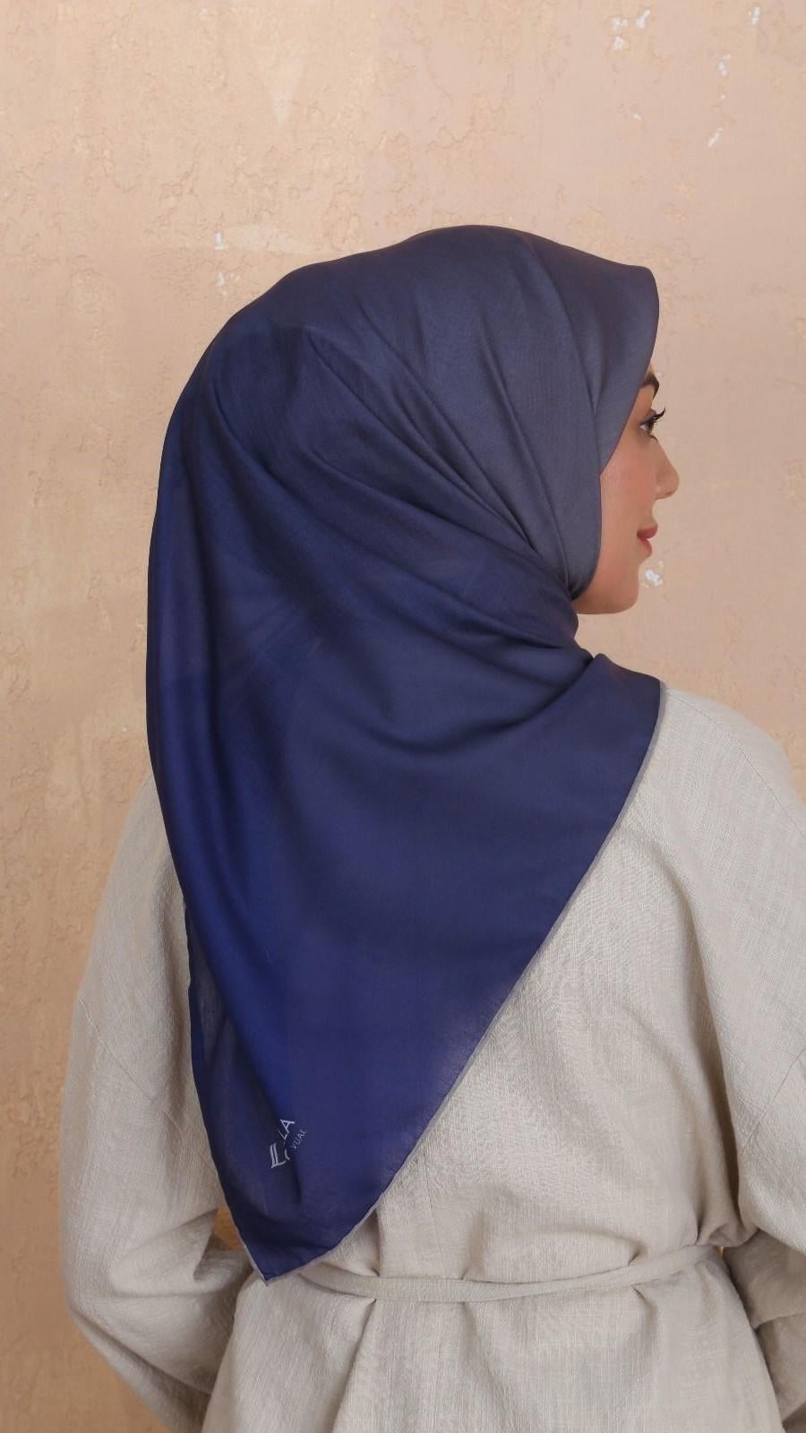 Locella Pamuk Vual Eşarp Lacivert Vizon-23