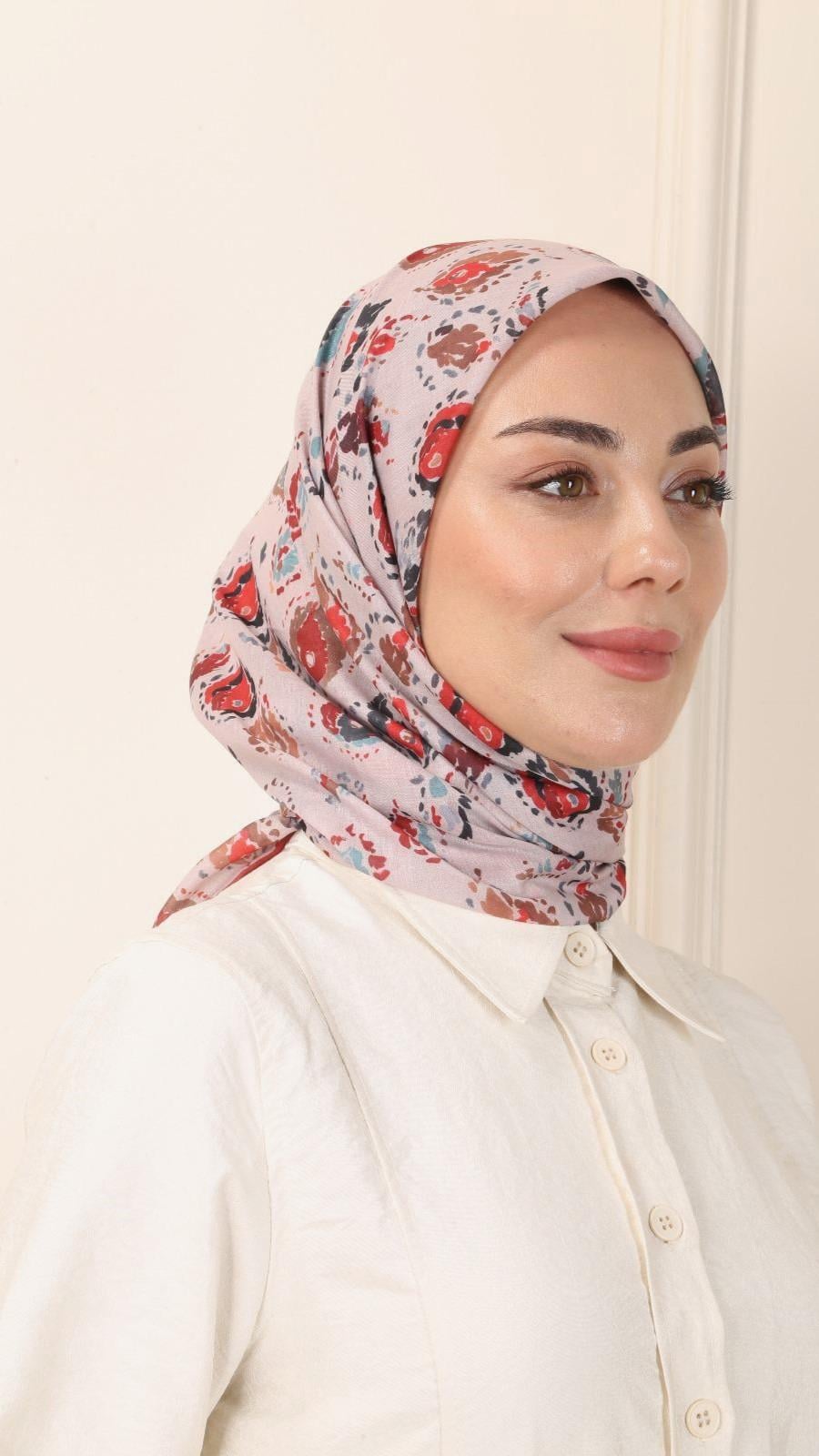 Locella Pamuk Vual Eşarp Kırmızı-4