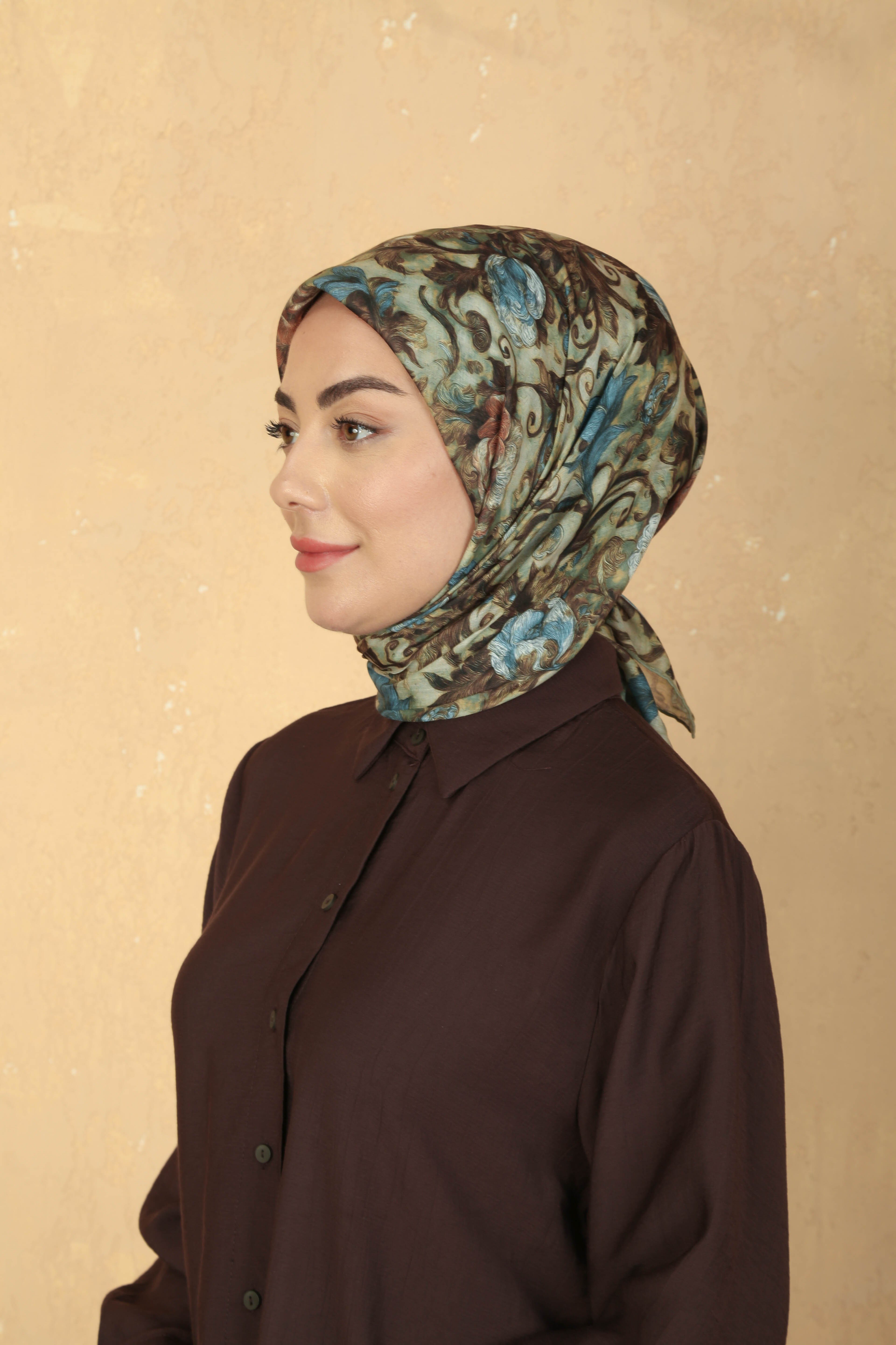 Locella Pamuk Vual Eşarp Yeşil